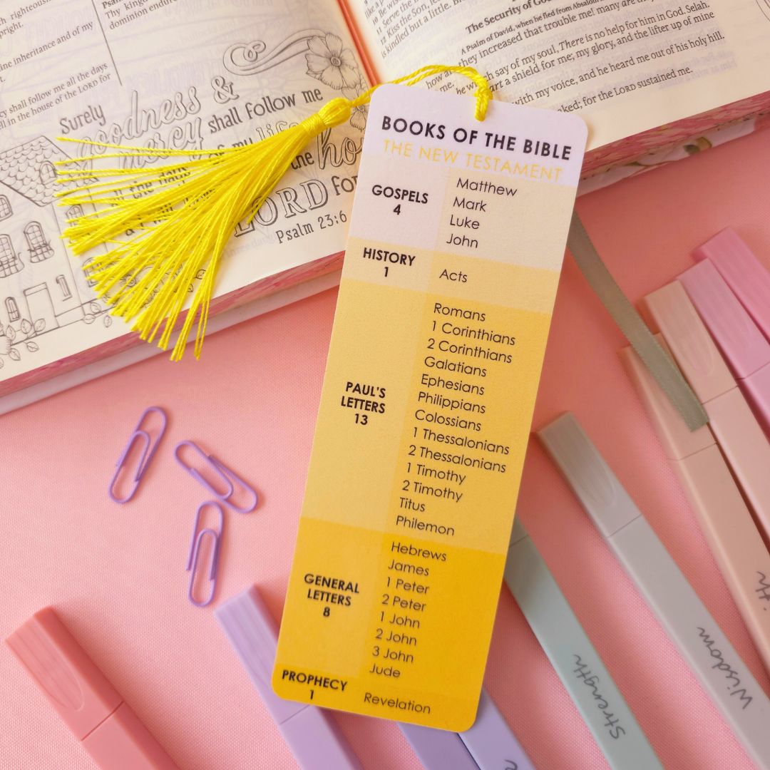 Books of the Bible Bookmark - Yellow