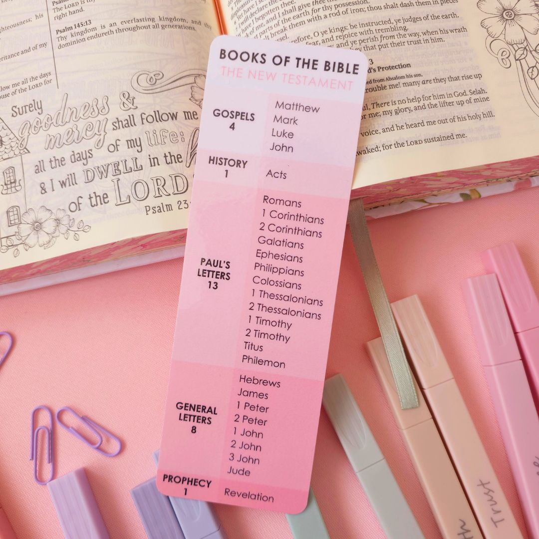 Books of the Bible Bookmark - Pink