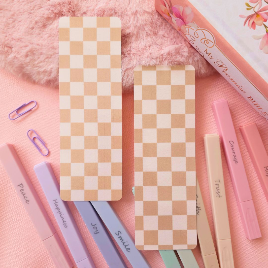 Tan Checker Bookmark