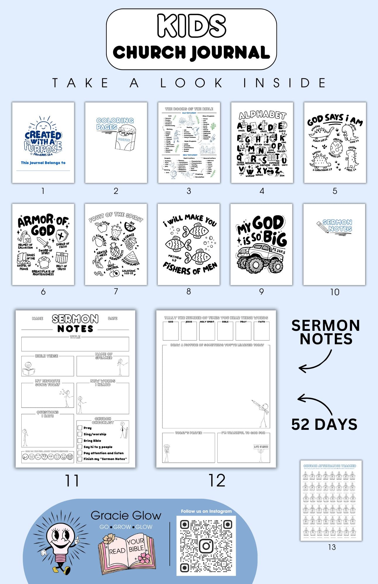 Kids Church Journal - Blue
