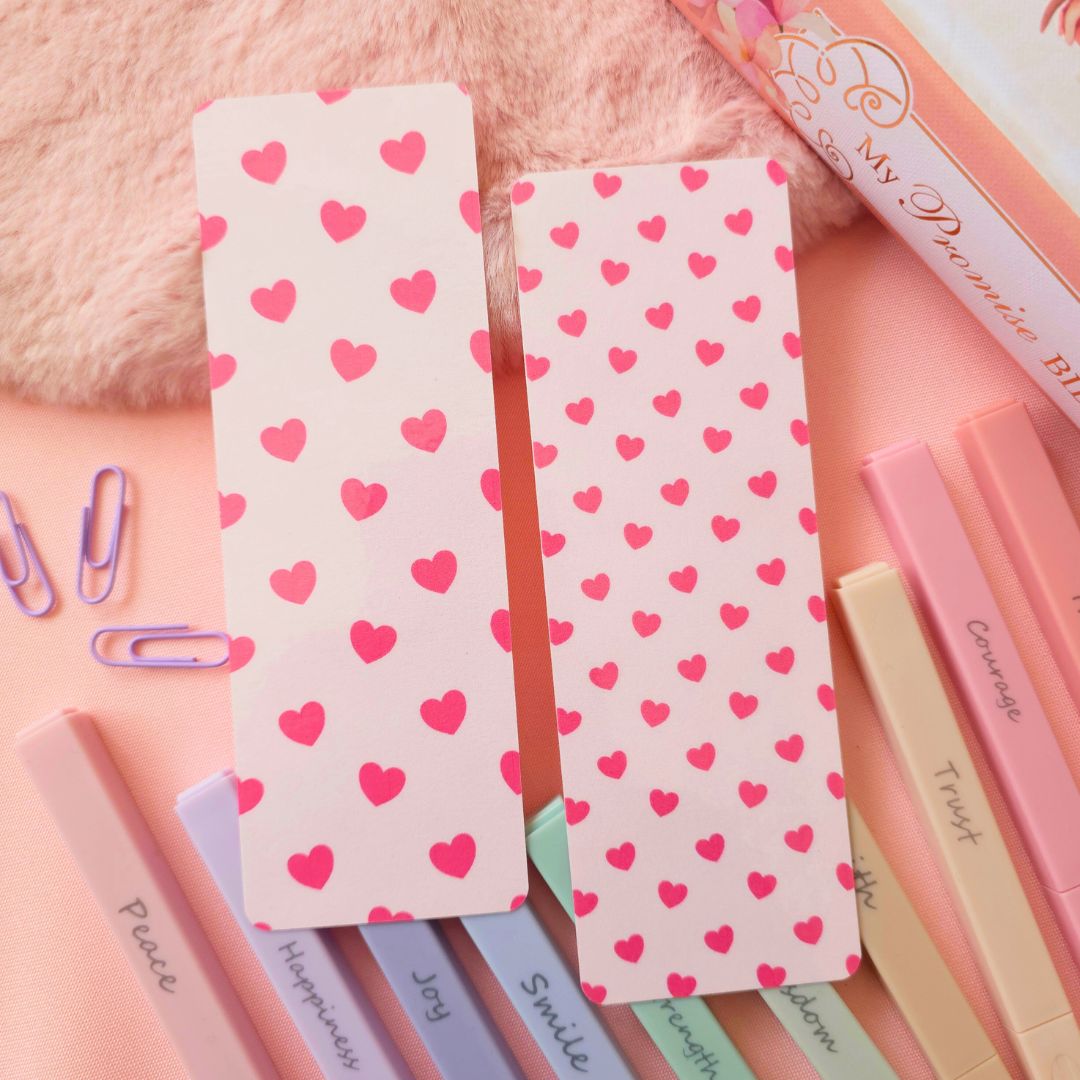 Pink Hearts Bookmark