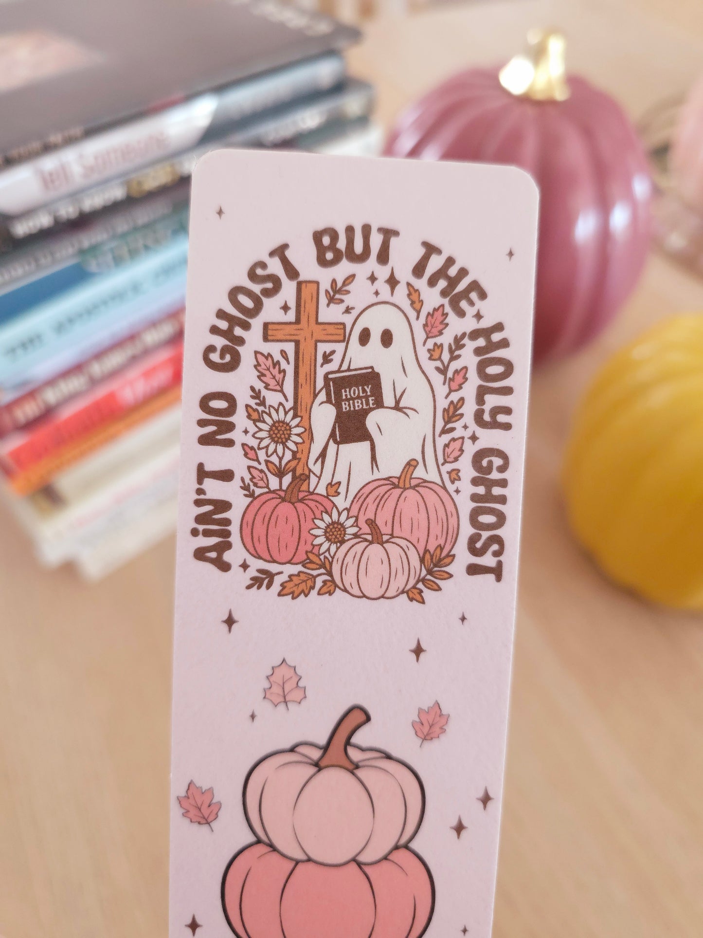 Autumn Bookmark - Holy Ghost Pink
