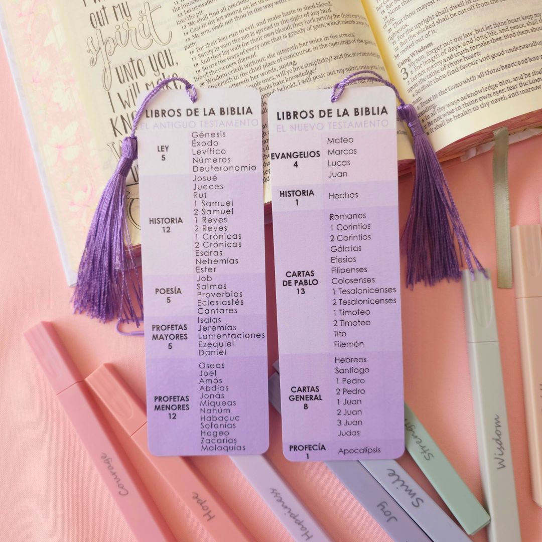 Libros de la Biblia Bookmark - Purple