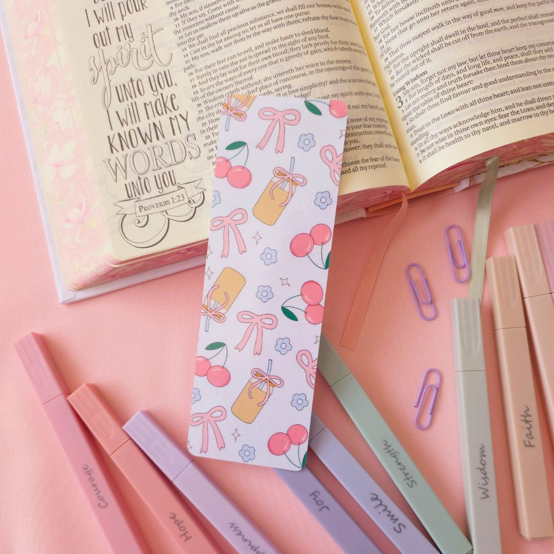 Blue Coffee Bow Bookmark