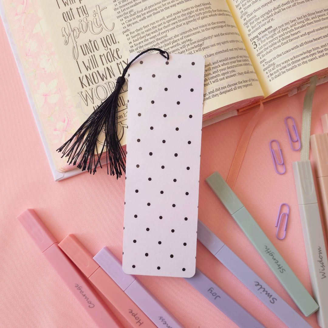 Black Polka Dot Bookmark