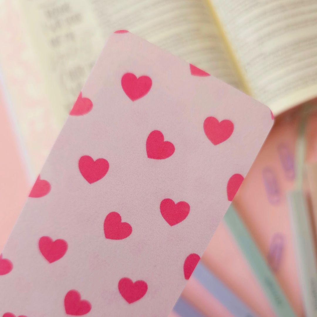 Pink Hearts Bookmark