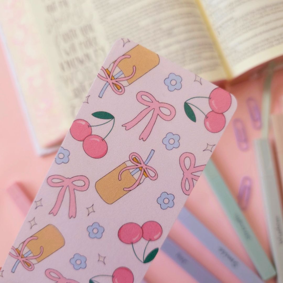 Pink Coffee Bow Bookmark