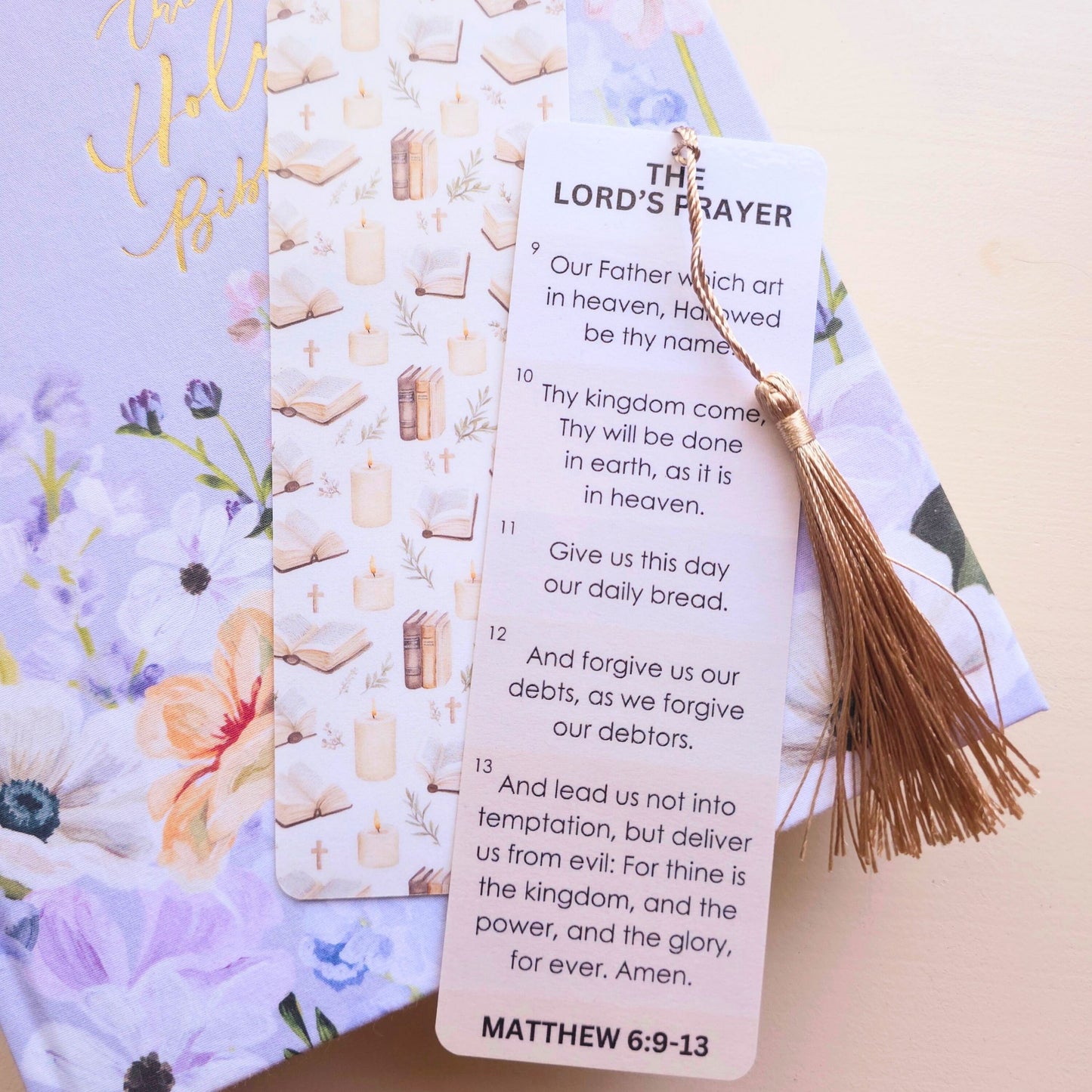 The Lord's Prayer Bookmark - Tan