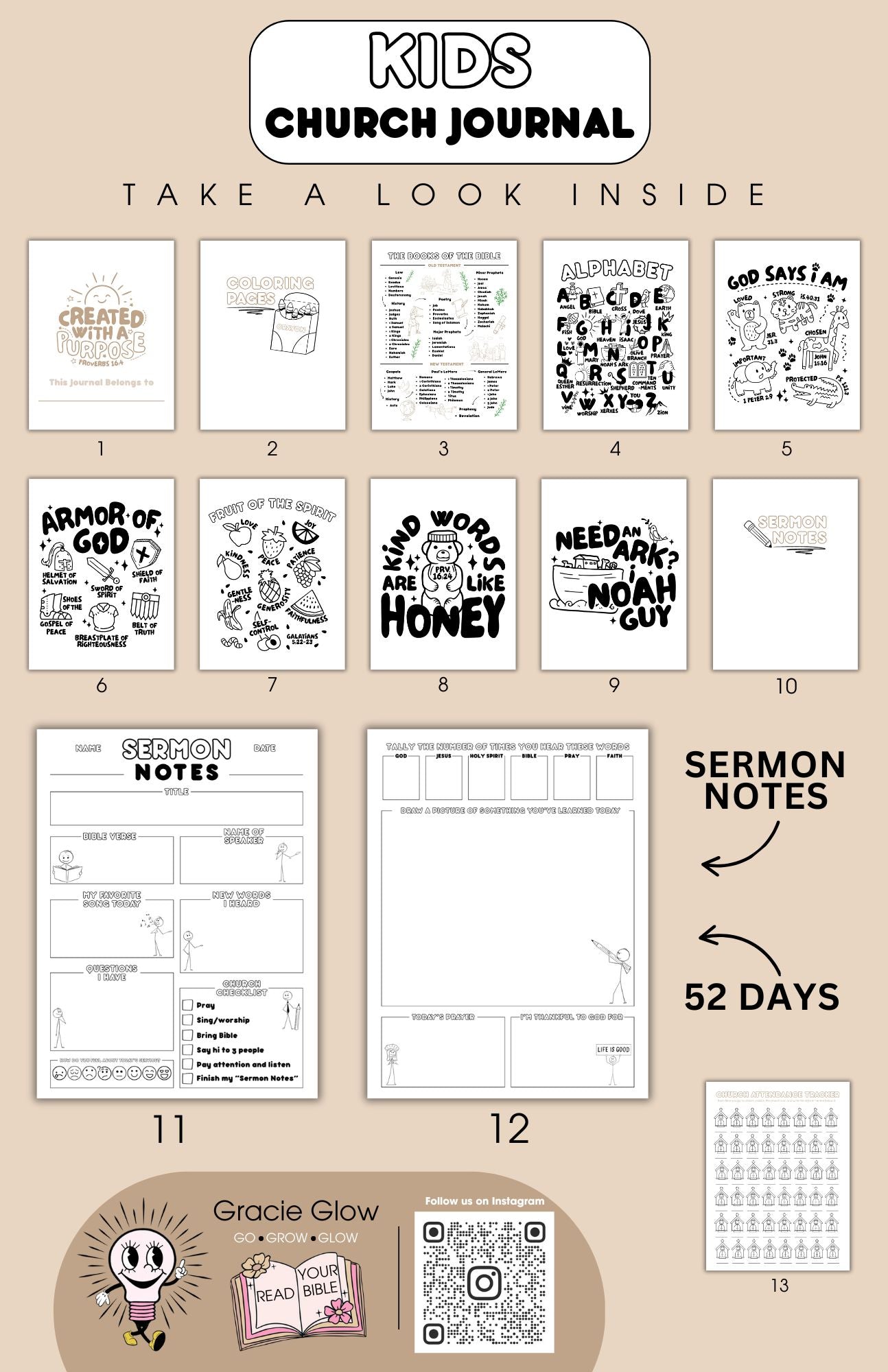 Kids Church Journal - Tan