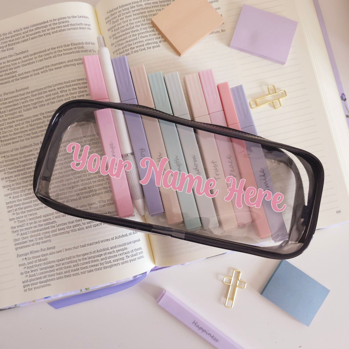 Clear Black Pencil Bag - Custom