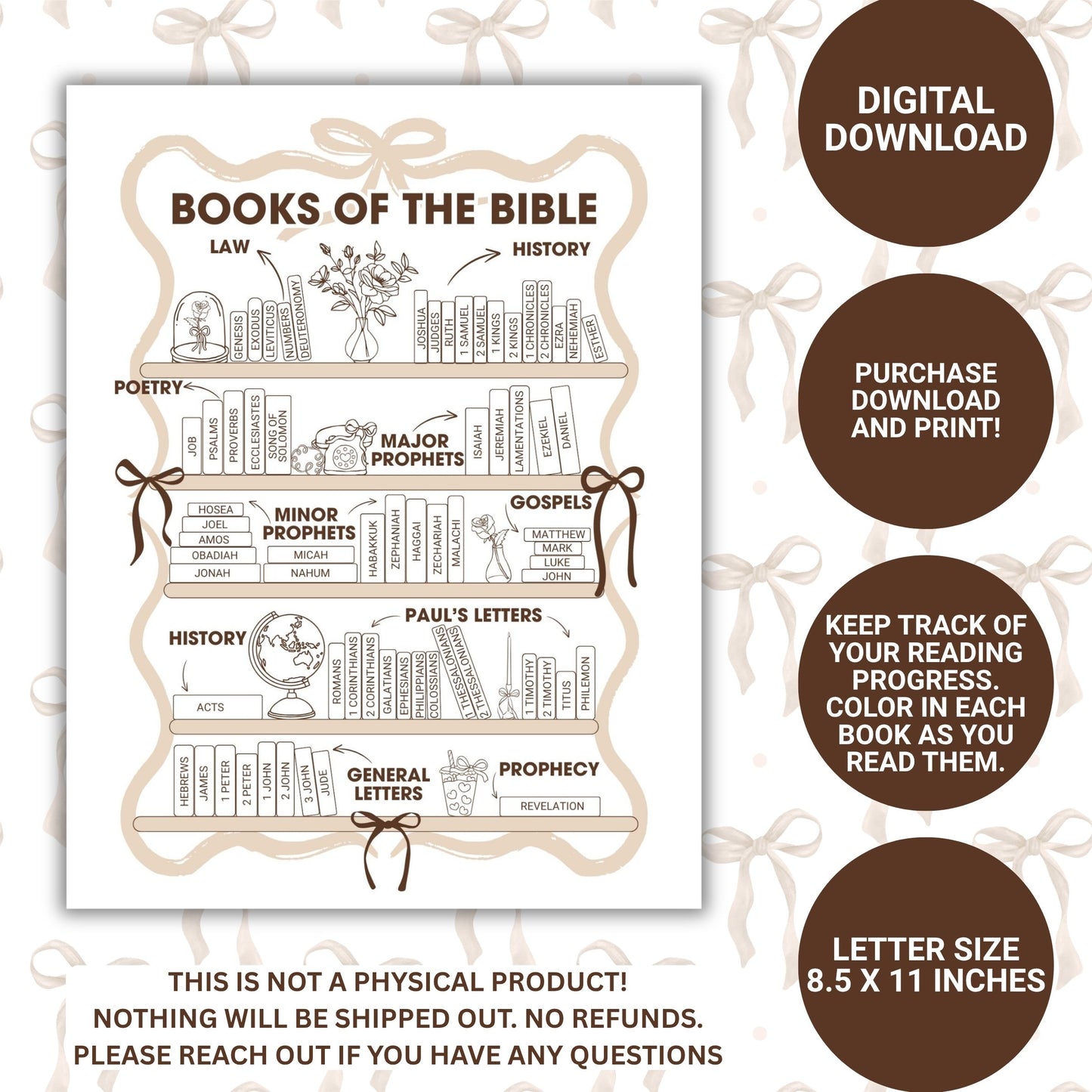 7 Color BUNDLE Bible Books Reading Tracker - Digital File