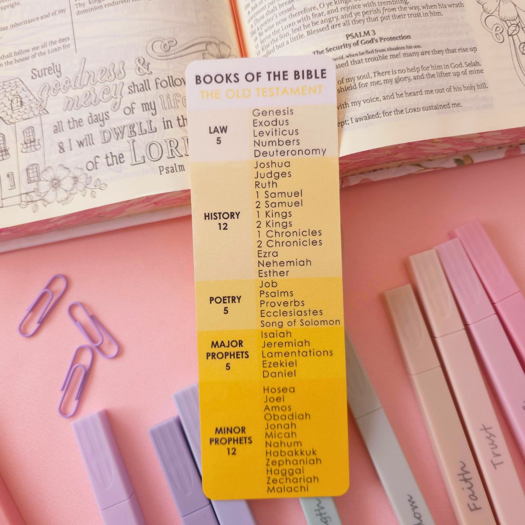 Books of the Bible Bookmark - Yellow