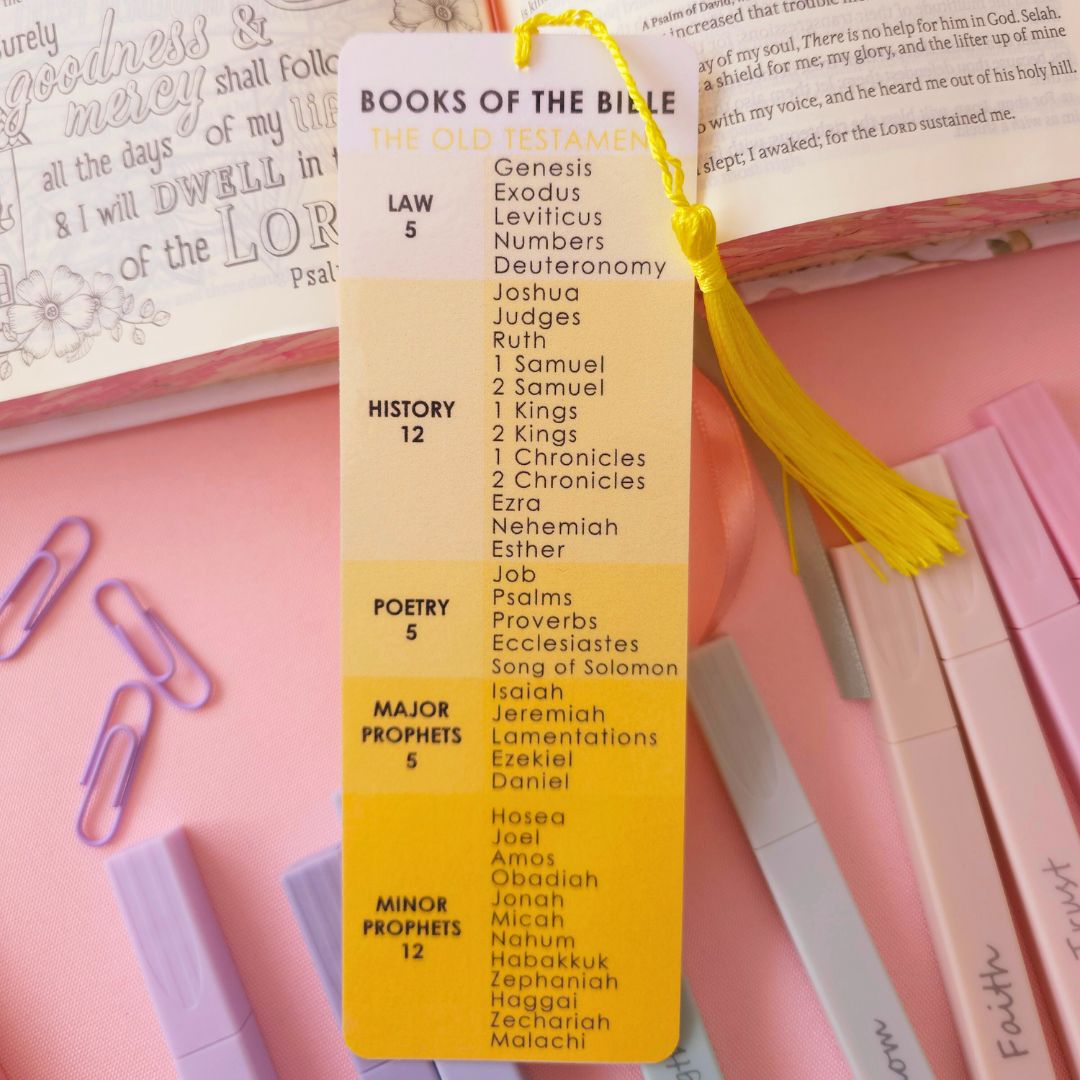 Books of the Bible Bookmark - Yellow