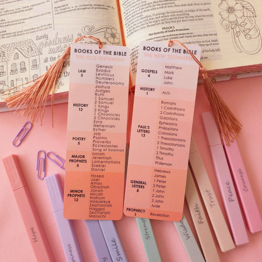 Books of the Bible Bookmark - Peach