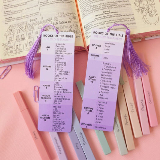 Books of the Bible Bookmark - Purple