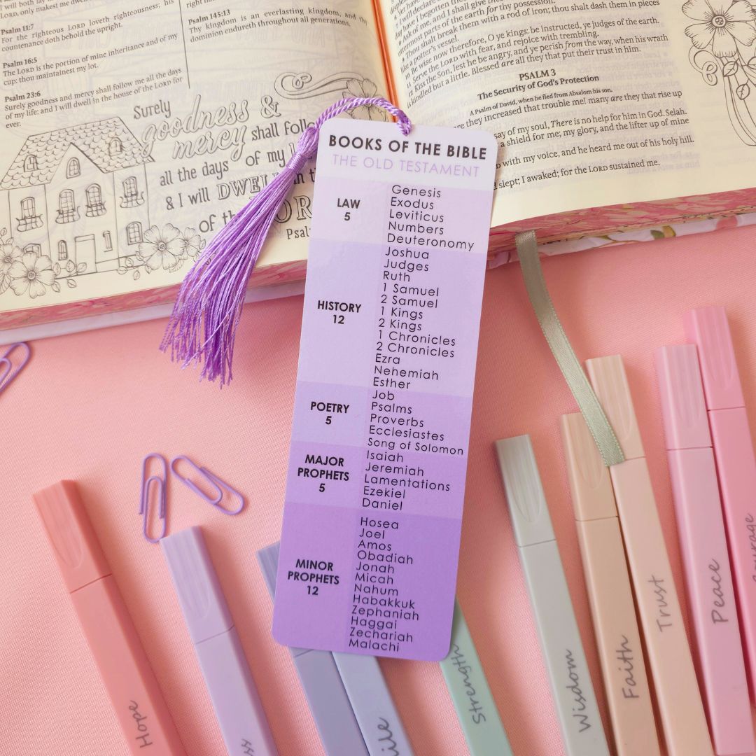 Books of the Bible Bookmark - Purple