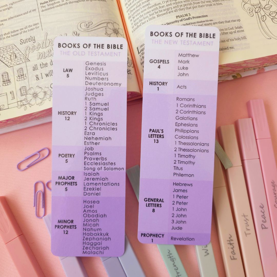 Books of the Bible Bookmark - Purple
