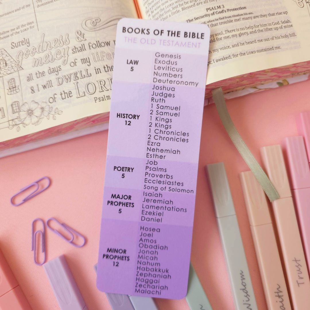 Books of the Bible Bookmark - Purple