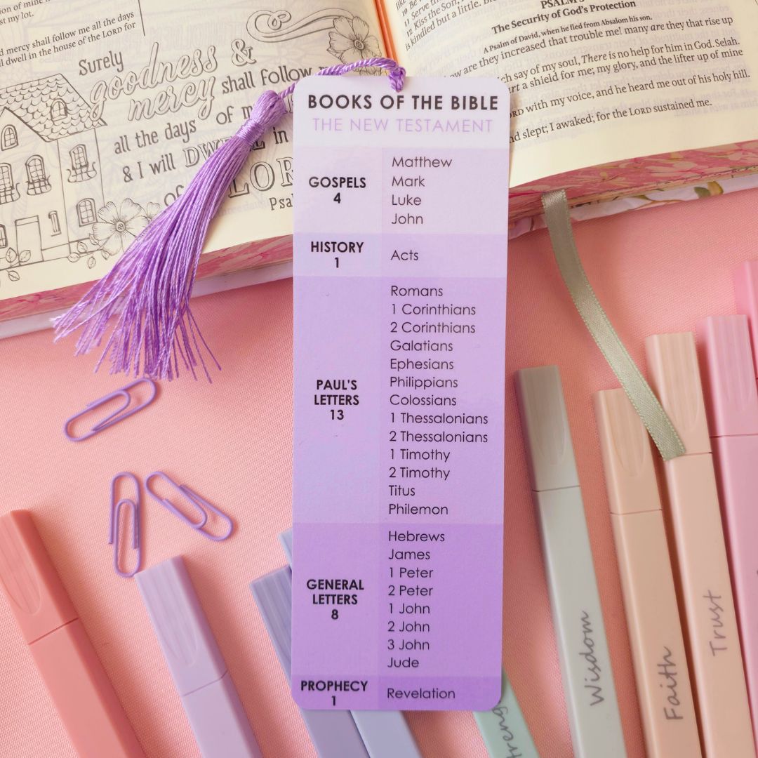 Books of the Bible Bookmark - Purple