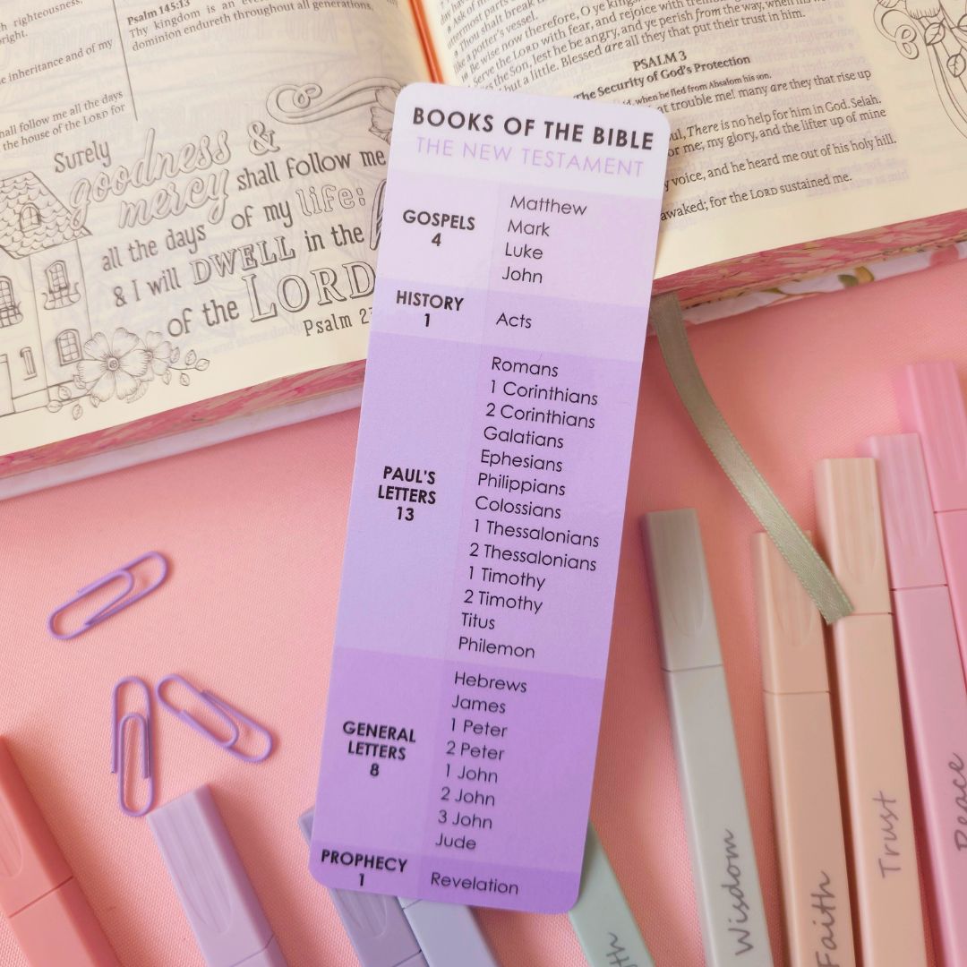 Books of the Bible Bookmark - Purple