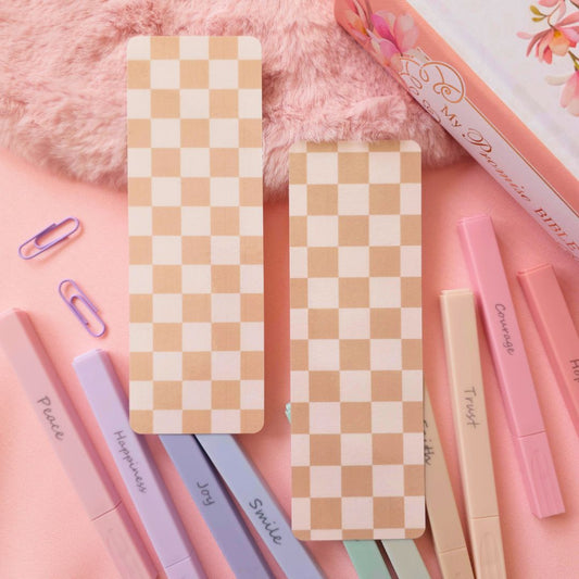 Tan Checker Bookmark