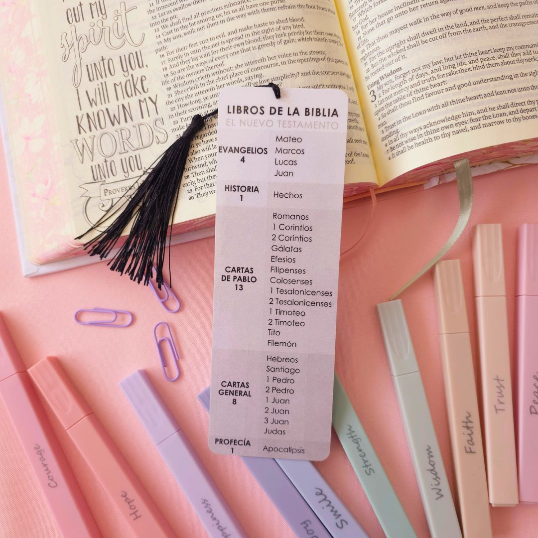 Libros de la Biblia Bookmark - Black