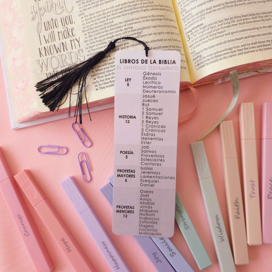 Libros de la Biblia Bookmark - Black