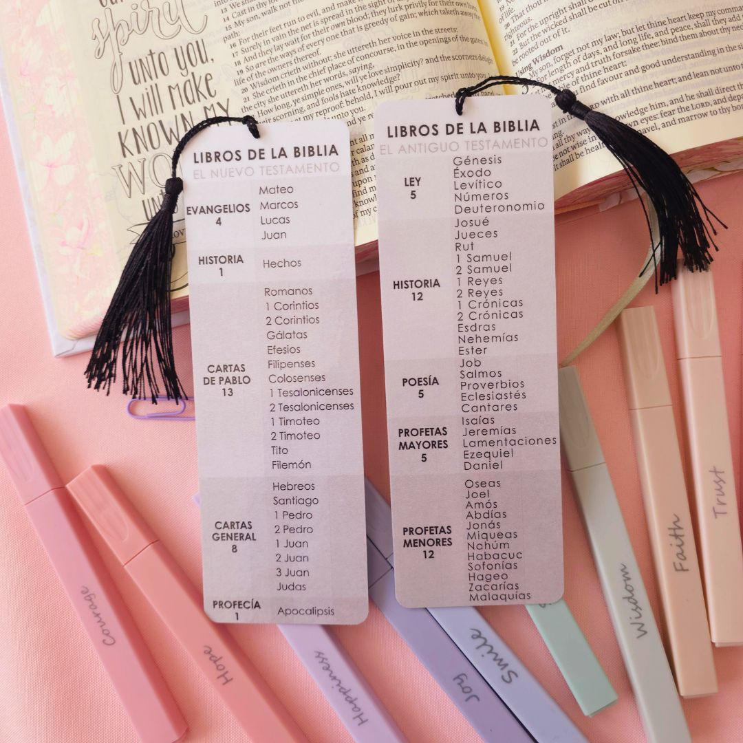 Libros de la Biblia Bookmark - Black