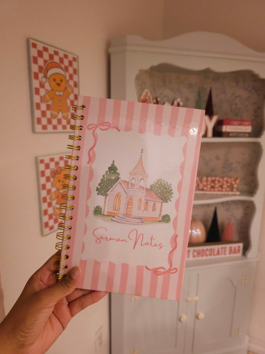 Stripe Church Sermon Notes - Pink