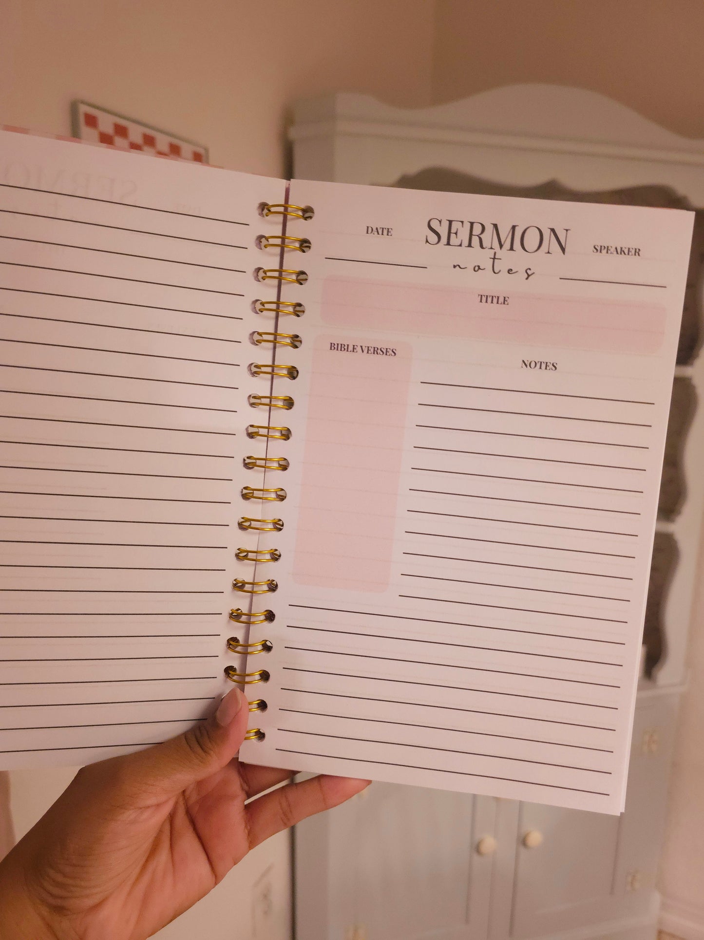 Stripe Church Sermon Notes - Pink
