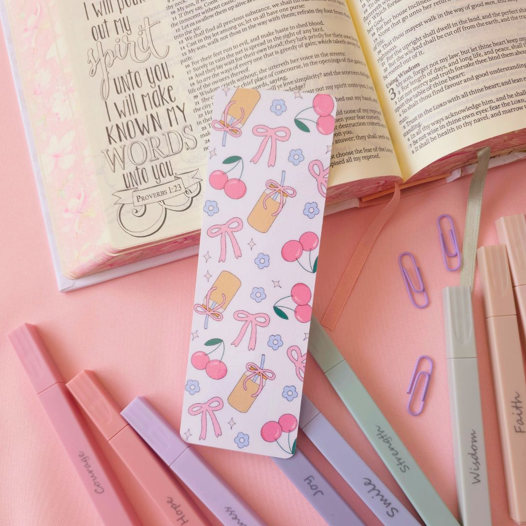 White Coffee Bow Bookmark