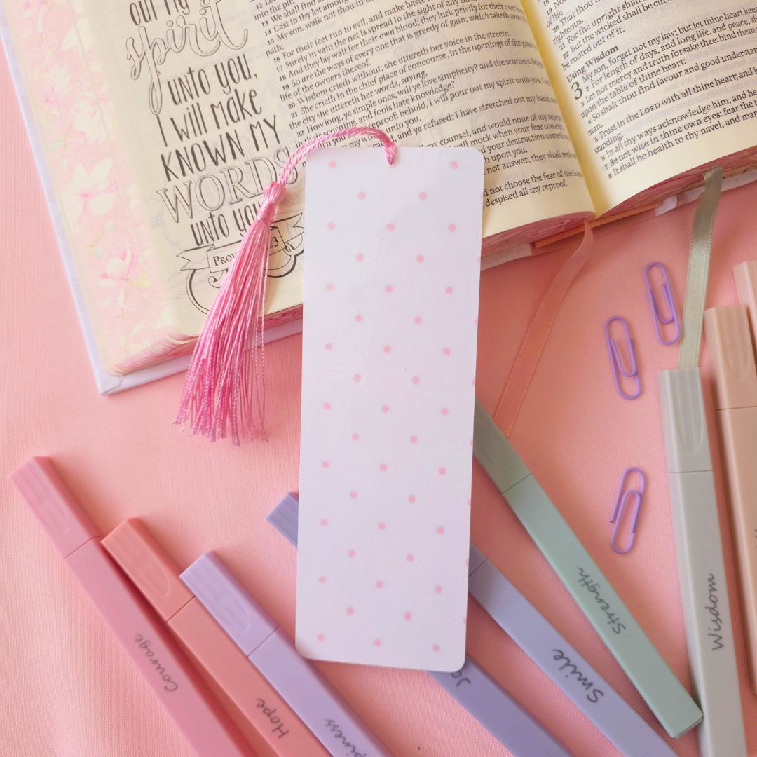 Pink Polka Dot Bookmark