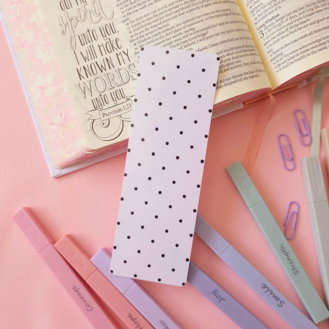 Black Polka Dot Bookmark