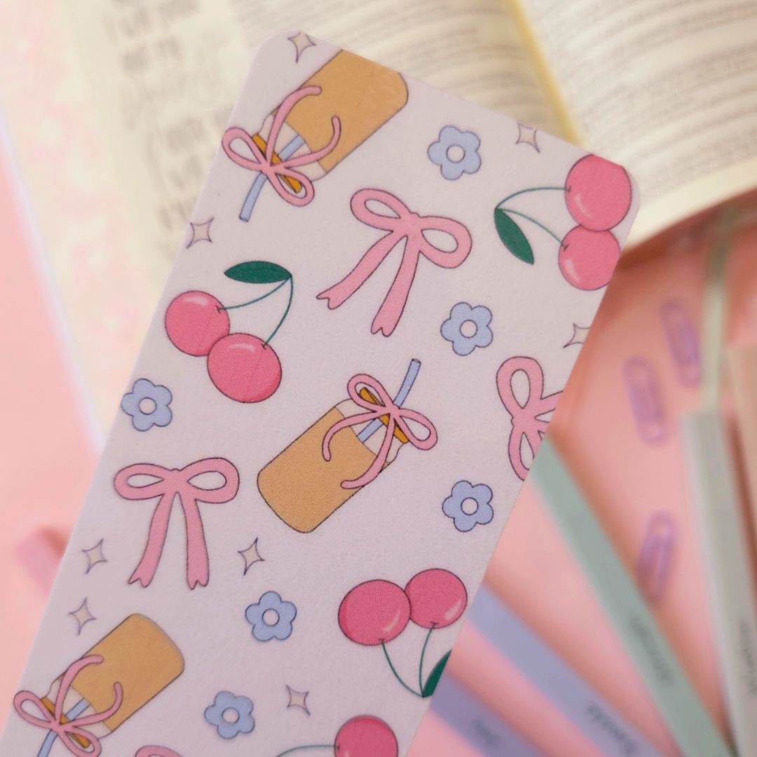 White Coffee Bow Bookmark