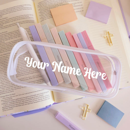 Clear White Pencil Bag - Custom