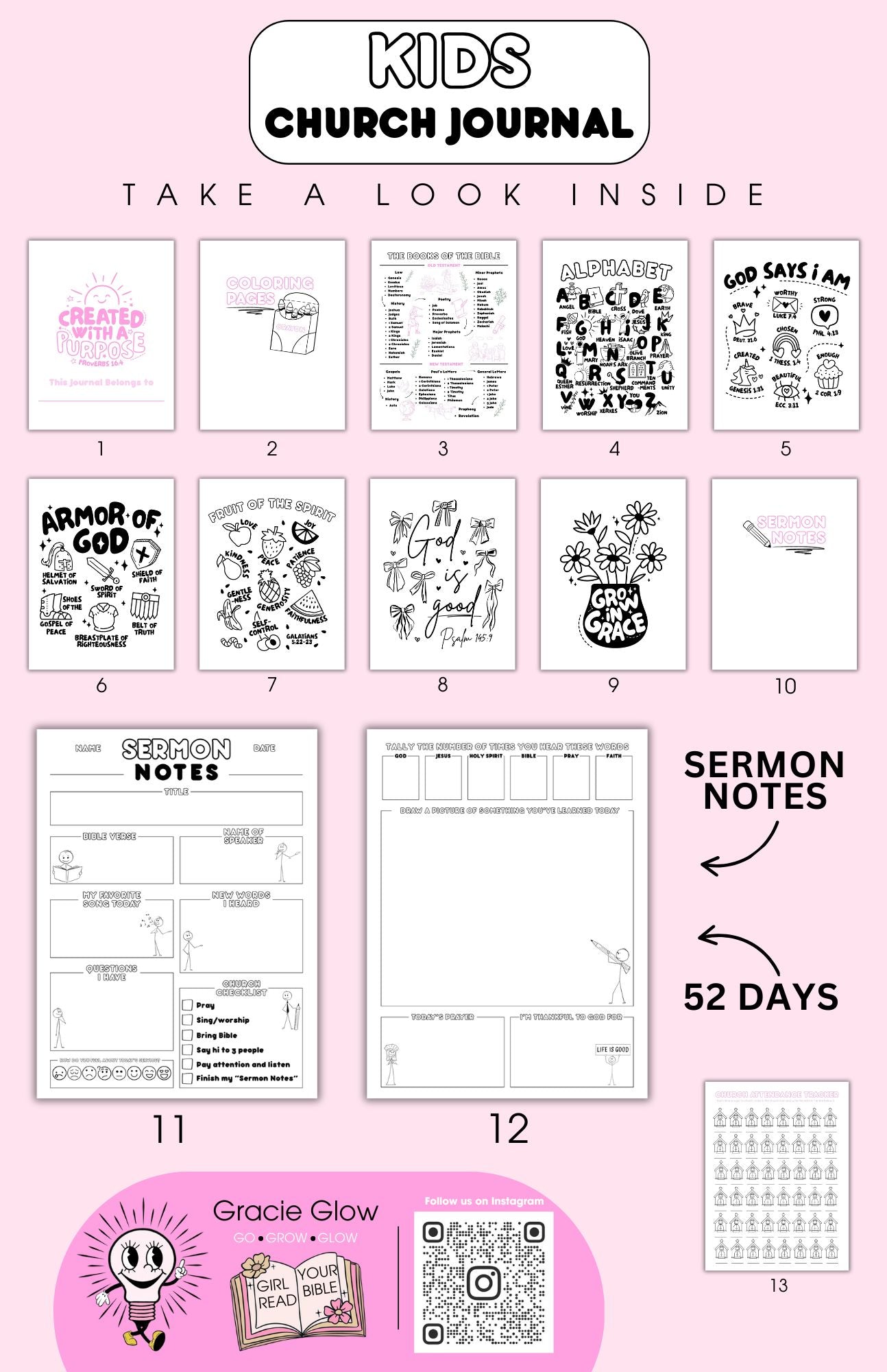 Kids Church Journal - Pink