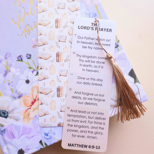 The Lord's Prayer Bookmark - Tan