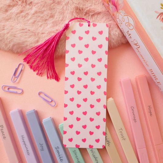 Pink Hearts Bookmark
