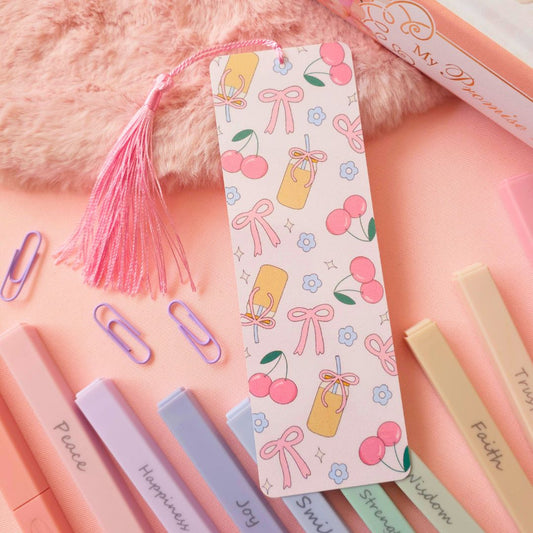 Pink Coffee Bow Bookmark