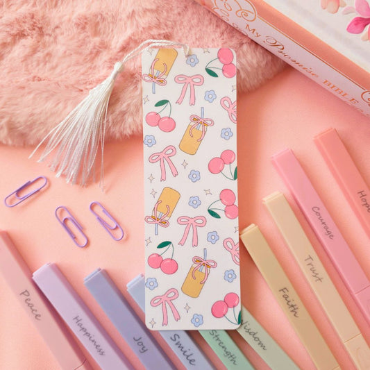 White Coffee Bow Bookmark