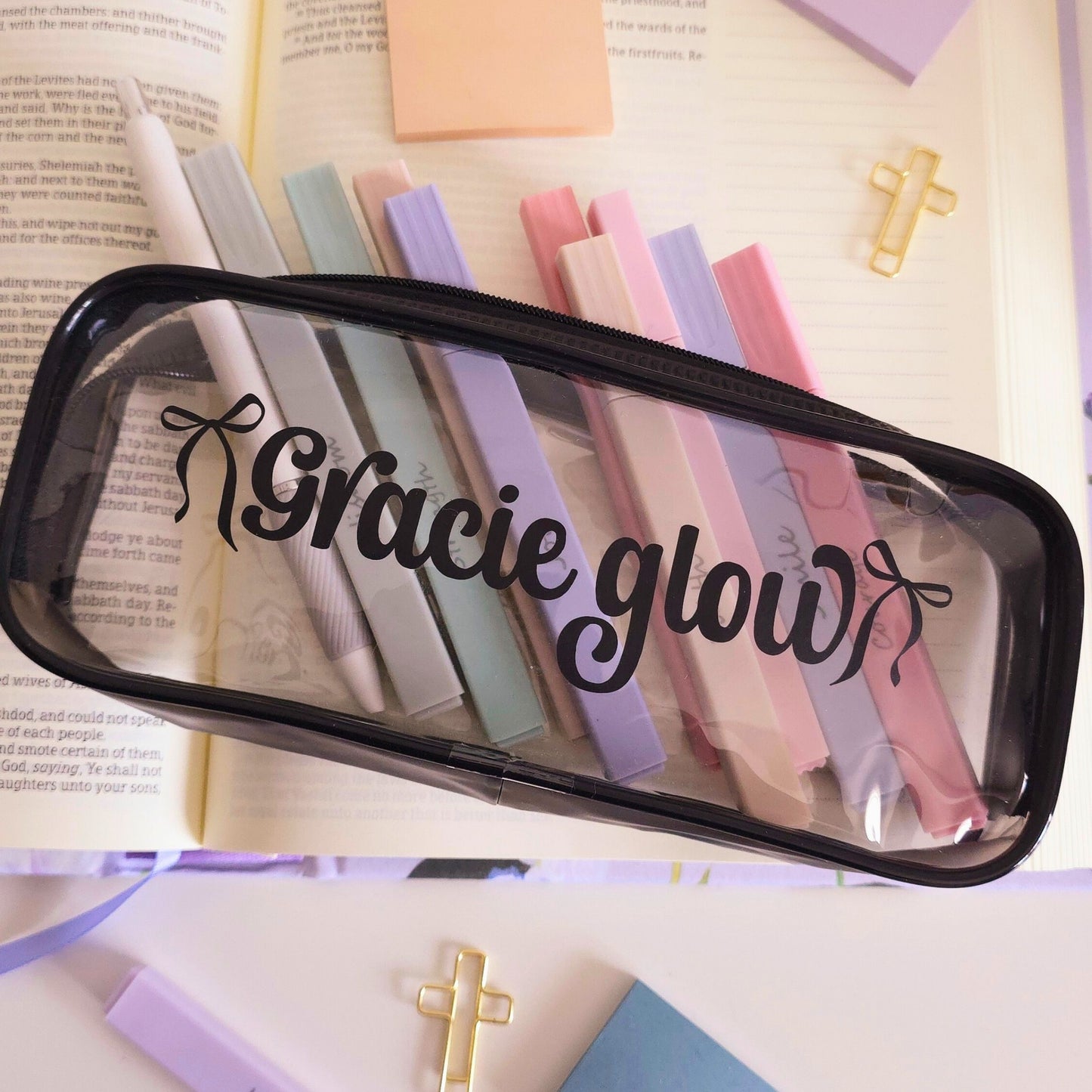 Clear Black Pencil Bag - Custom