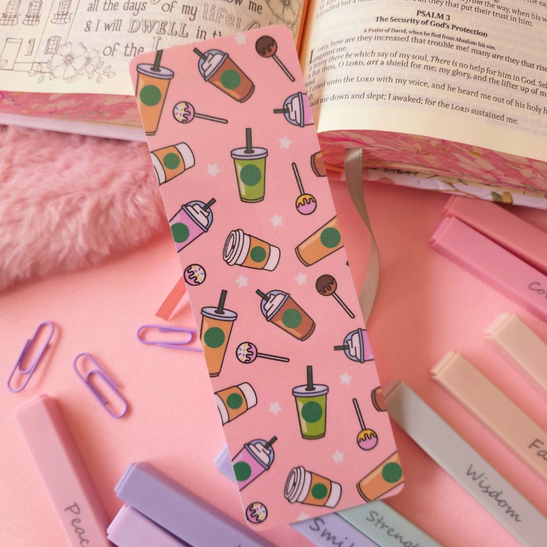 Pink Coffee Bookmark