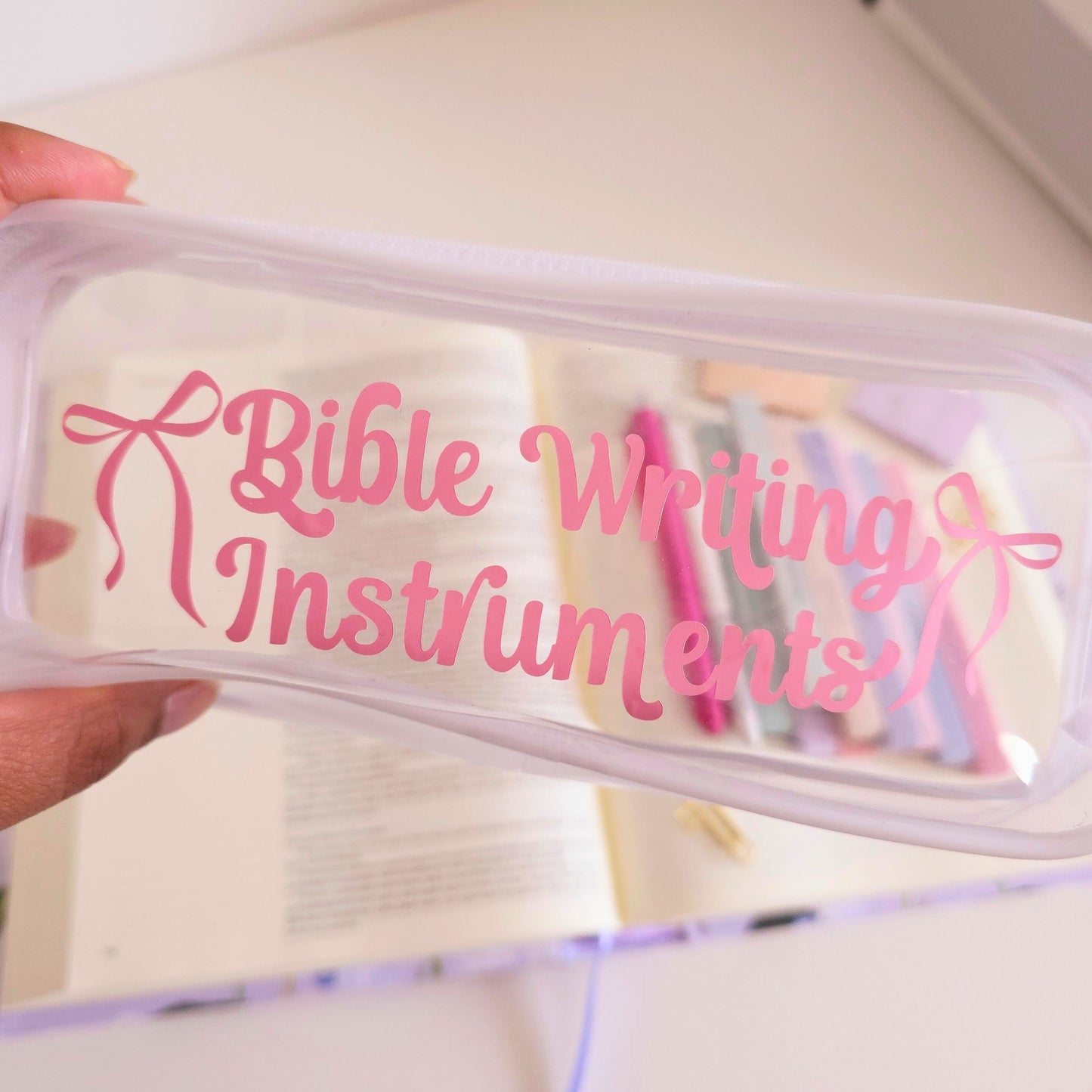 Clear White Pencil Bag - Custom