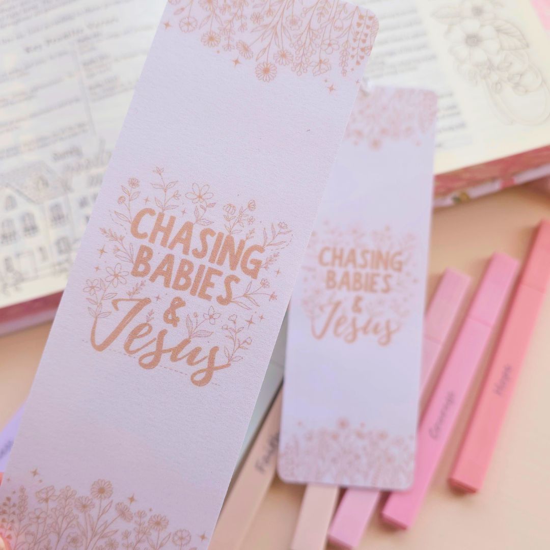 Chasing Babies Bookmark - Ivory