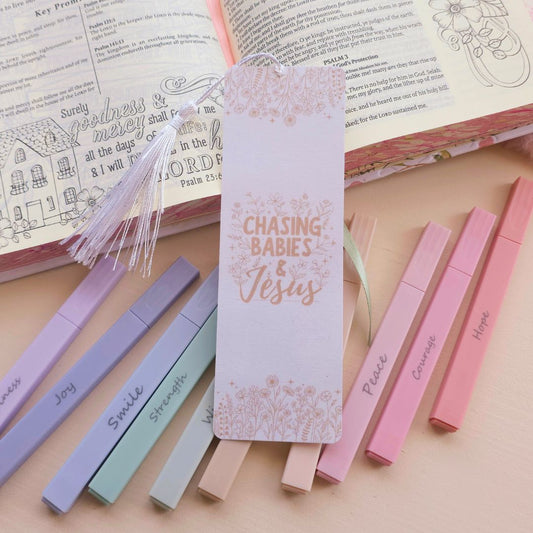 Chasing Babies Bookmark - Ivory