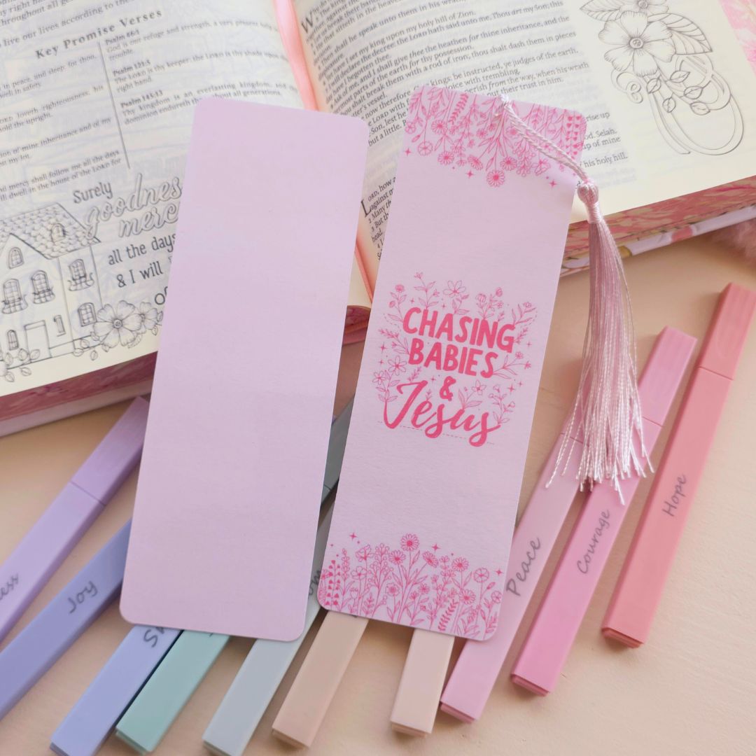 Chasing Babies Bookmark - Pink