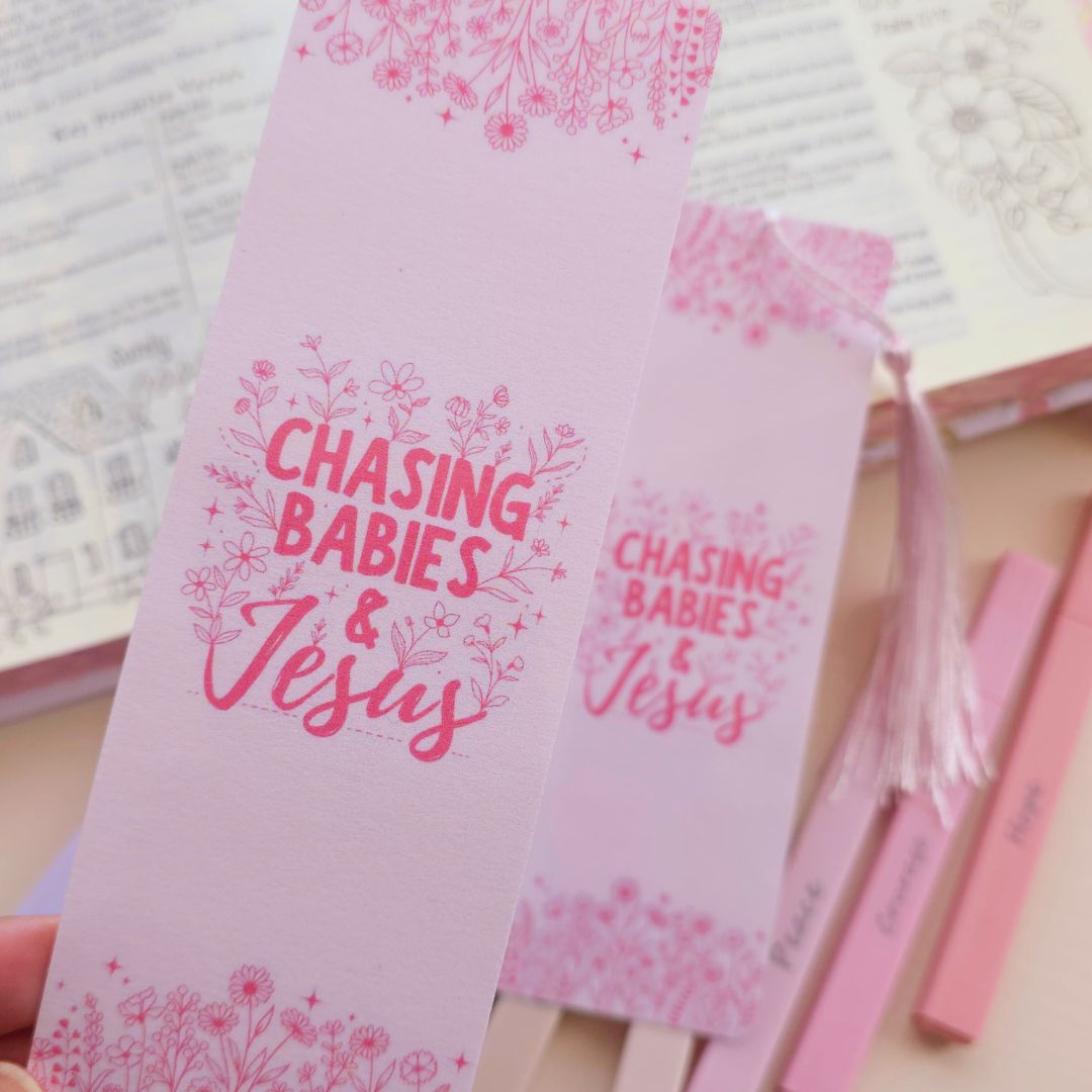 Chasing Babies Bookmark - Pink
