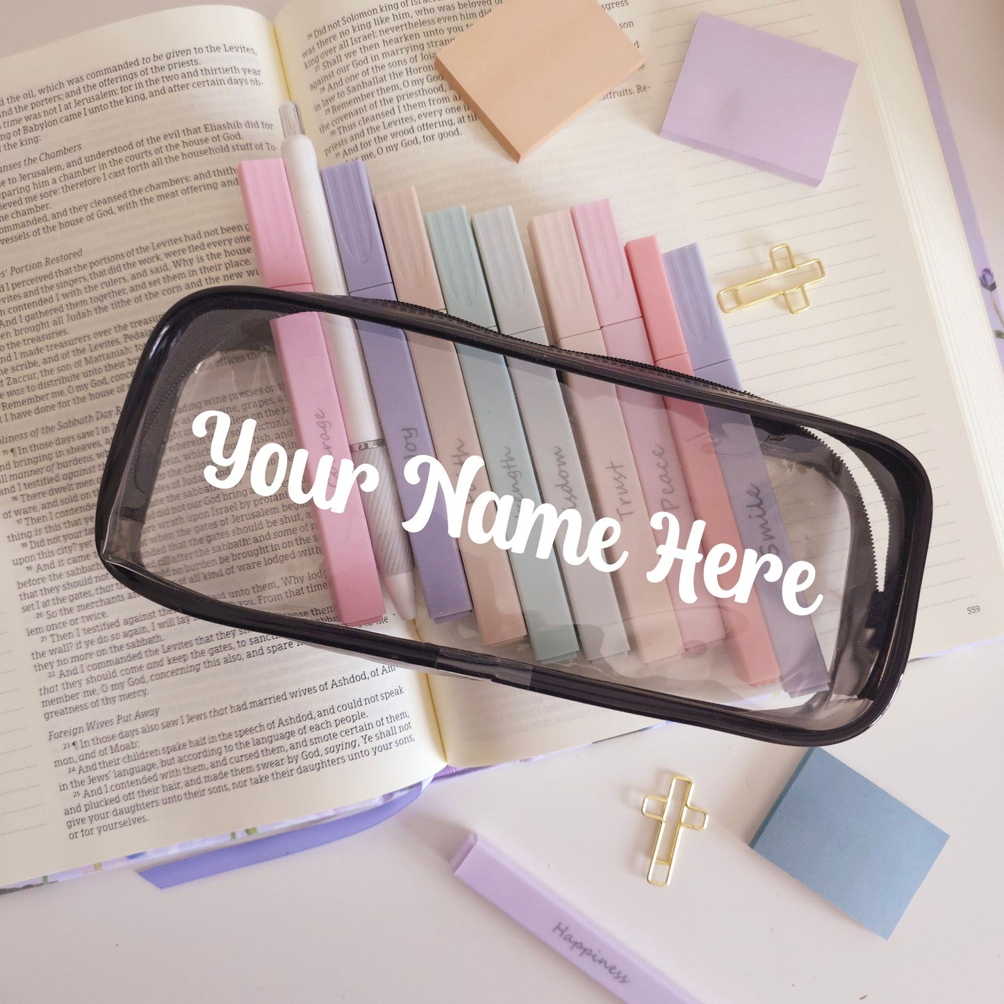 Clear Black Pencil Bag - Custom