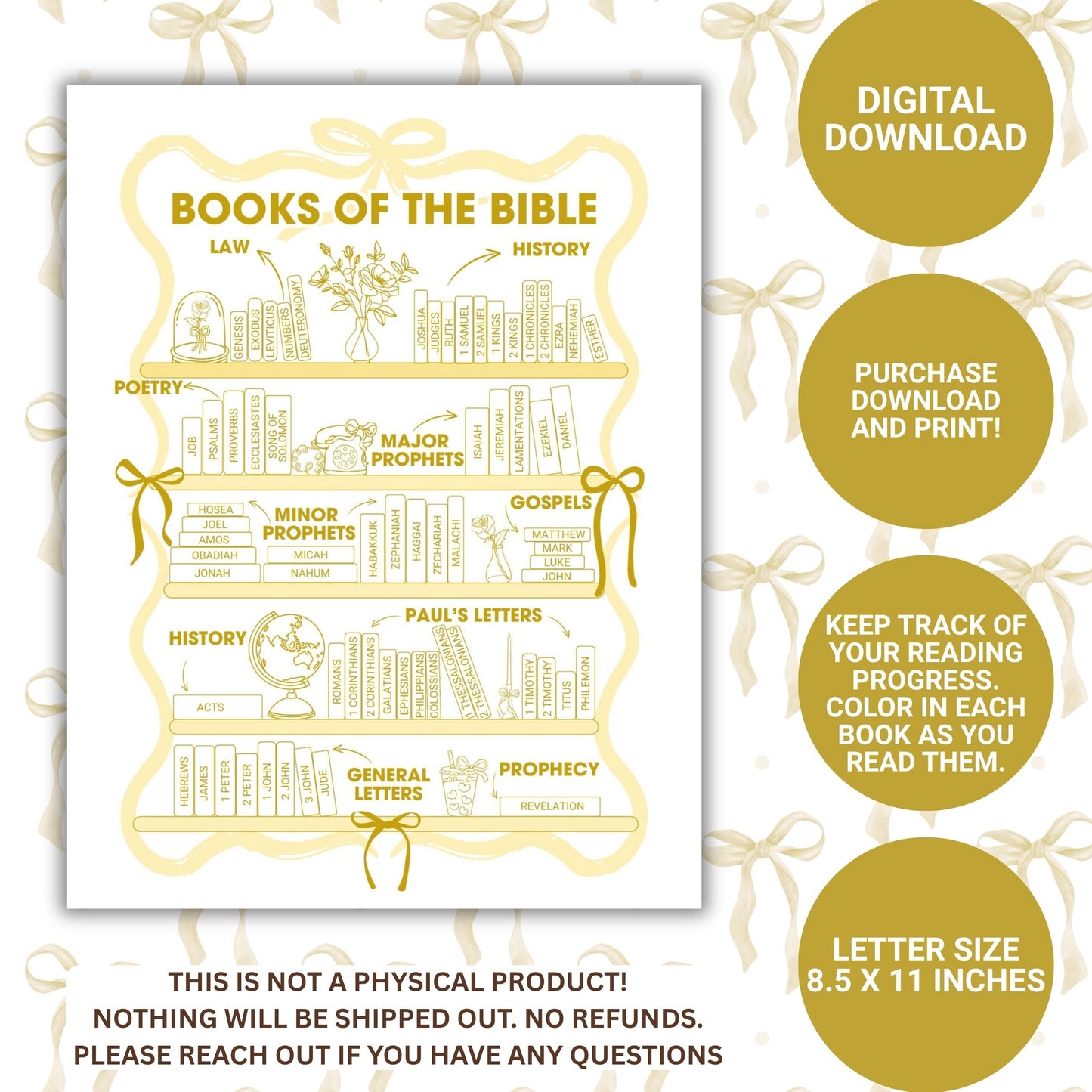 7 Color BUNDLE Bible Books Reading Tracker - Digital File
