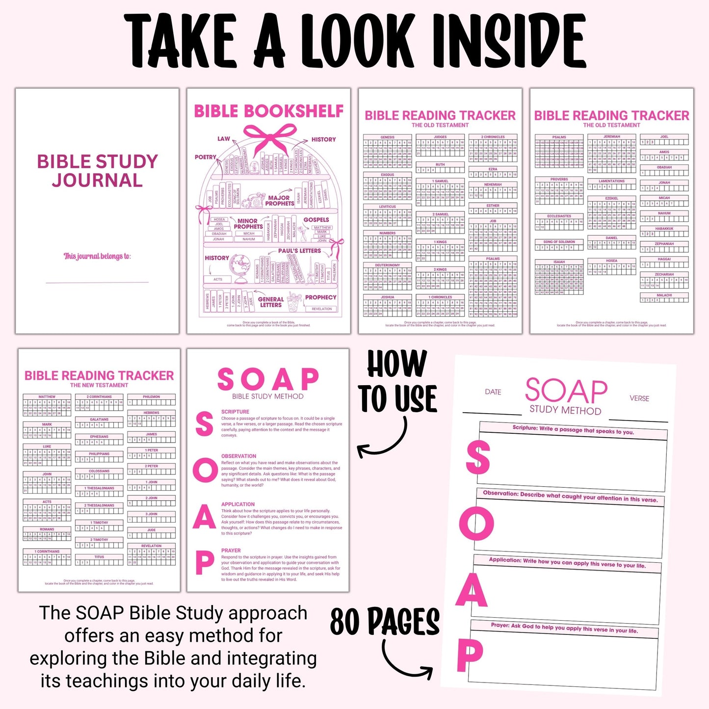 SOAP Bible Study Journal -Pink